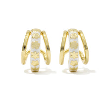 Load image into Gallery viewer, Kendra Scott Jane Gold Convertible Huggie Earring in White Enamel