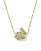 Load image into Gallery viewer, Kendra Scott Bunny Gold Necklace in Matte Light Blue Dichroic Glass