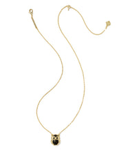 Load image into Gallery viewer, Owl Gold Short Pendant Necklace in Gold Sheen Obsidian