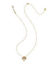 Load image into Gallery viewer, Mushroom Gold Short Pendant Necklace in Brown Mix