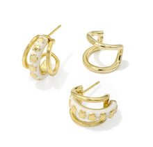 Load image into Gallery viewer, Kendra Scott Jane Gold Convertible Huggie Earring in White Enamel