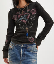 Load image into Gallery viewer, We The Free Lucky Locket Tee in Washed Black Combo