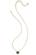 Load image into Gallery viewer, Kendra Scott Bella Gold Short Pendant Necklace in Dark Green Crystal