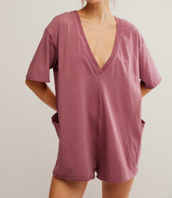 Load image into Gallery viewer, Hot Shot Tee Romper in Clove