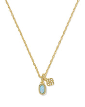Load image into Gallery viewer, Kendra Scott Mini Elisa Dira Gold Necklace in Blue Opal