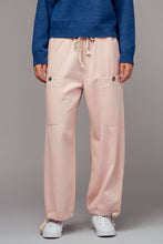 Load image into Gallery viewer, Adjustable Hem Cotton Utility Cargo Pants in Pink