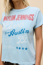 Load image into Gallery viewer, Waylon Jennings Live From Austin Reverse GF Tee in Bluey
