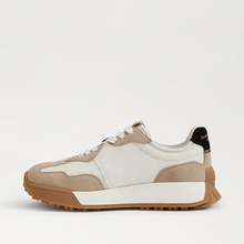Load image into Gallery viewer, Langley Lace Up Sneaker in White, Tan & Black Suede
