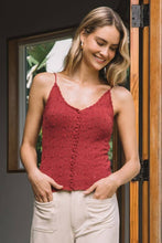 Load image into Gallery viewer, Pointelle Knit Scallop Detail Tank Top in Burnt Sienna