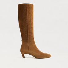 Load image into Gallery viewer, Perla Wide Calf Knee High Boot in Warm Nutmeg Suede