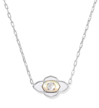 Load image into Gallery viewer, Kendra Scott Abbie Medallion Silver Pendant Necklace in White Mix