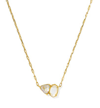 Load image into Gallery viewer, Kendra Scott Tatum Gold Short Pendant Necklace in Neutral Mix