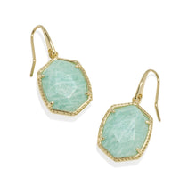 Load image into Gallery viewer, Kendra Scott Daphne Frame Gold Drop Earring in Teal Amazonite