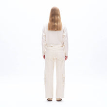 Load image into Gallery viewer, Mid Rise Cargo Pant in Off White