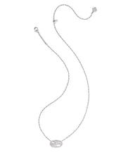 Load image into Gallery viewer, Kendra Scott Elisa Bow Silver Pendant Necklace in Ivory Illusion