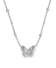 Load image into Gallery viewer, Kendra Scott Cailey Butterfly Silver Short Pendant Necklace in Ivory Mother of Pearl