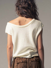 Load image into Gallery viewer, Asymmetric One-Shoulder Knit Top in Ivory