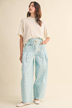 Load image into Gallery viewer, Polka Dot Pleated Barrel Pants in Sky Blue