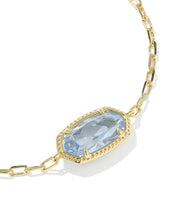 Load image into Gallery viewer, Kendra Scott Elaina Luxe Gold Chain Bracelet in Light Blue CZ