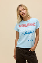 Load image into Gallery viewer, Waylon Jennings Live From Austin Reverse GF Tee in Bluey