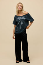 Load image into Gallery viewer, Stevie Nicks Belladonna Off The Shoulder Tee in Vintage Black