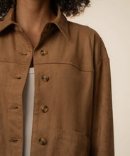 Load image into Gallery viewer, Ellie Faux Suede Jacket in Whiskey