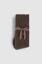 Load image into Gallery viewer, CozyChic Pointelle Knee High Socks in Umber