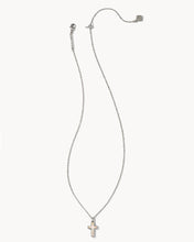 Load image into Gallery viewer, Kendra Scott Cross Pendant Necklace in White Lab Grown Opal