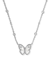 Load image into Gallery viewer, Kendra Scott Cailey Butterfly Silver Short Pendant Necklace in Ivory Mother of Pearl