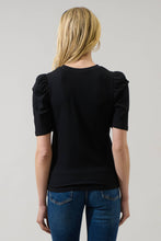 Load image into Gallery viewer, Bertha Knit Ruched Top in Black