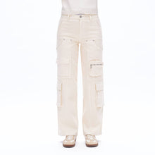 Load image into Gallery viewer, Mid Rise Cargo Pant in Off White
