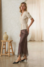 Load image into Gallery viewer, Lacey Midi Skirt in Brown