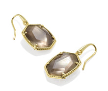 Load image into Gallery viewer, Kendra Scott Daphne Frame Gold Drop Earring in Taupe Mother of Pearl