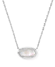 Load image into Gallery viewer, Kendra Scott Elisa Bow Silver Pendant Necklace in Ivory Illusion