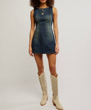Load image into Gallery viewer, Atlas Denim Mini Dress in Vintage Indigo