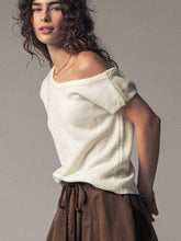 Load image into Gallery viewer, Asymmetric One-Shoulder Knit Top in Ivory