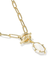 Load image into Gallery viewer, Elisa Gold Enamel Link and Chain in White Mother of Pearl