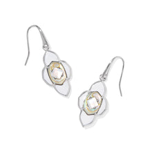 Load image into Gallery viewer, Kendra Scott Abbie Medallion Small Silver Drop Earring in White Mix