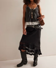 Load image into Gallery viewer, Long Lost Lover 1/2 Slip Skirt in Black