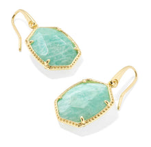 Load image into Gallery viewer, Kendra Scott Daphne Frame Gold Drop Earring in Teal Amazonite