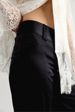 Load image into Gallery viewer, Time Flies Satin Trouser in Black