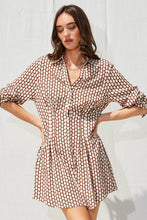 Load image into Gallery viewer, Printed Shirt Dress in Brown