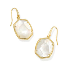 Load image into Gallery viewer, Kendra Scott Daphne Frame Gold Drop Earring in Ivory Mother of Pearl