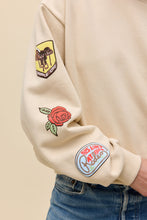 Load image into Gallery viewer, Western Patches Oversized Crew Sweatshirt in Sand