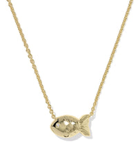 Load image into Gallery viewer, Kendra Scott Parker Fish Gold Pendant Necklace in Abalone Shell