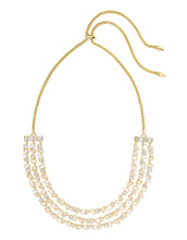 Load image into Gallery viewer, Kendra Scott Isabelle Gold Statement Necklace in Neutral Mix