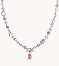 Load image into Gallery viewer, Kendra Scott Mini Elisa Abbie Silver Necklace in Pink Mix