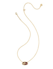 Load image into Gallery viewer, Kendra Scott Elisa Bow Gold Pendant Necklace in Dark Burgundy Illusion