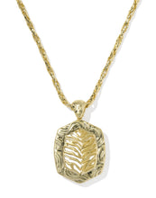 Load image into Gallery viewer, Tiger Striped Daphne Gold Small Long Pendant Necklace in Dark Brown Hawk’s Eye
