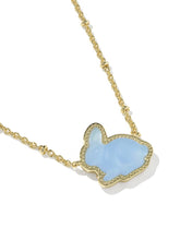 Load image into Gallery viewer, Kendra Scott Bunny Gold Necklace in Matte Light Blue Dichroic Glass